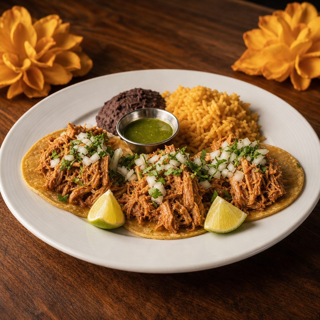 3 Chicken Tinga Tacos.