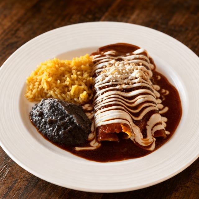 2 Brisket Enchiladas Lunch.