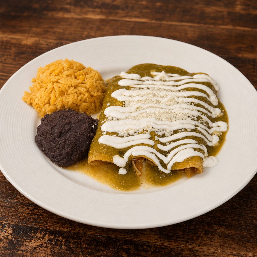 3 Green Chicken Enchiladas.