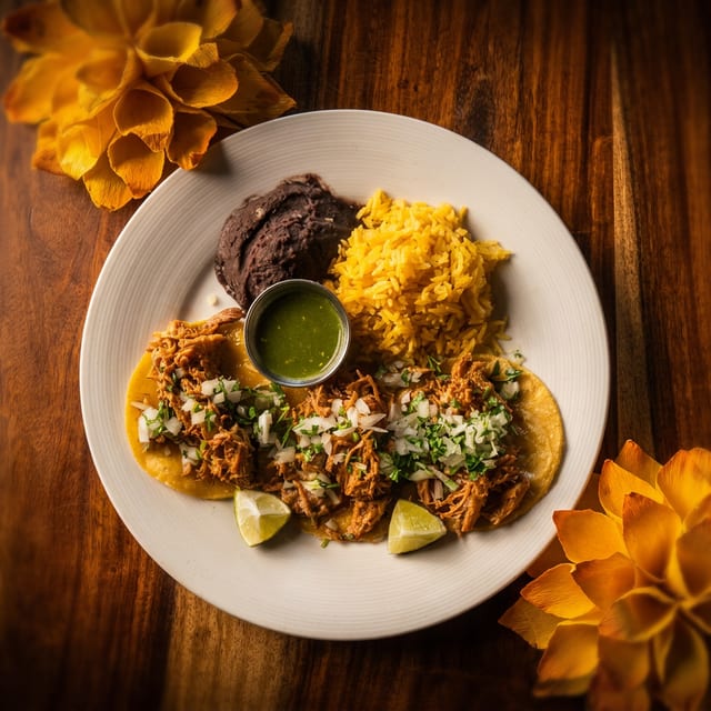 3 Pork Carnitas Tacos.